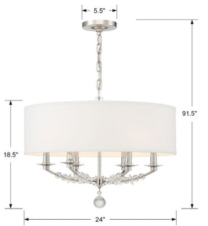 Crystorama - 8016-PN - Six Light Chandelier - Mirage - Polished Nickel