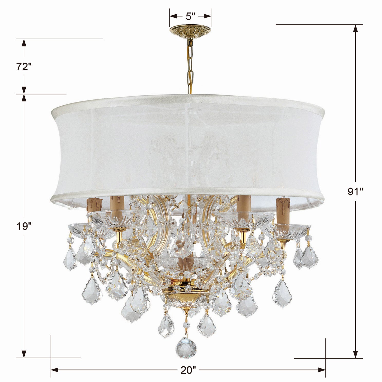 Crystorama - 4415-GD-SMW-CL-S - Six Light Chandelier - Brentwood - Gold