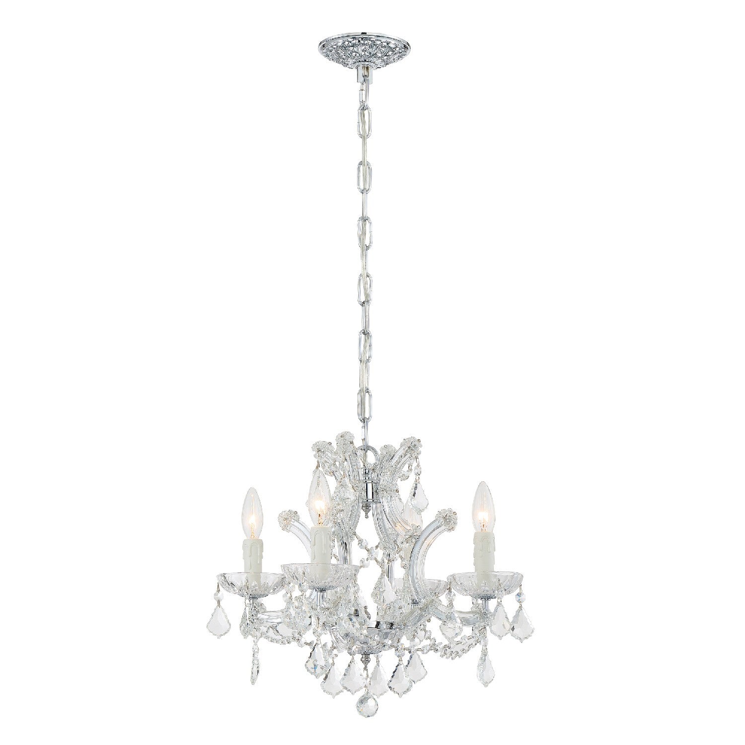 Crystorama - 4474-CH-CL-I - Four Light Mini Chandelier - Maria Theresa - Polished Chrome