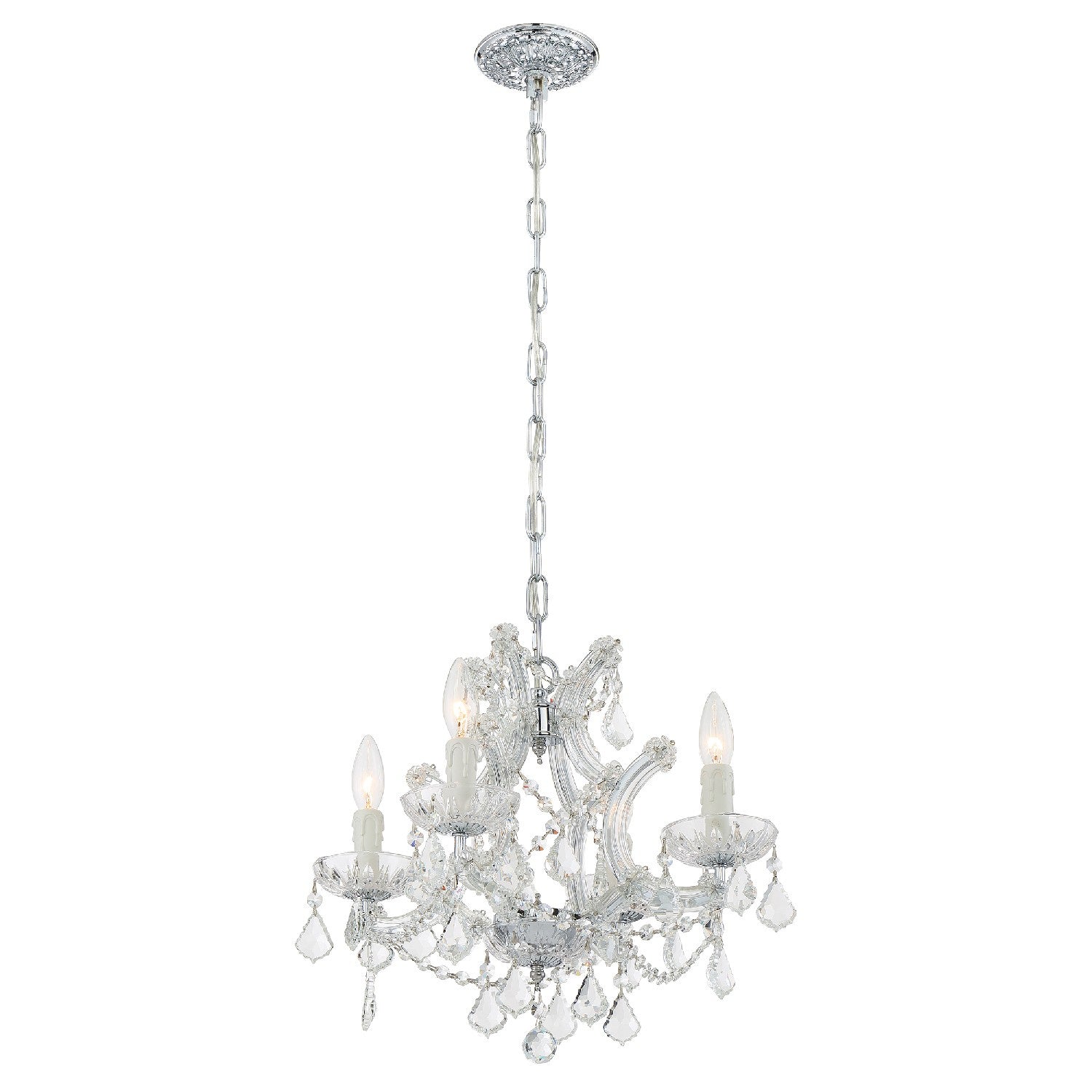 Crystorama - 4474-CH-CL-I - Four Light Mini Chandelier - Maria Theresa - Polished Chrome