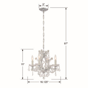 Crystorama - 4474-CH-CL-I - Four Light Mini Chandelier - Maria Theresa - Polished Chrome