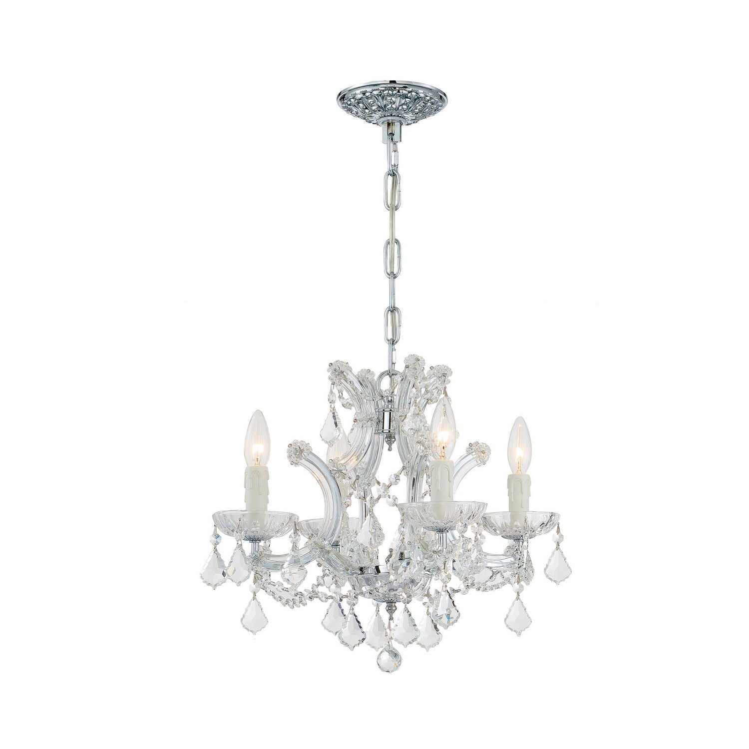 Crystorama - 4474-CH-CL-I - Four Light Mini Chandelier - Maria Theresa - Polished Chrome