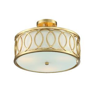 Crystorama - 285-GA - Three Light Semi Flush Mount - Graham - Antique Gold