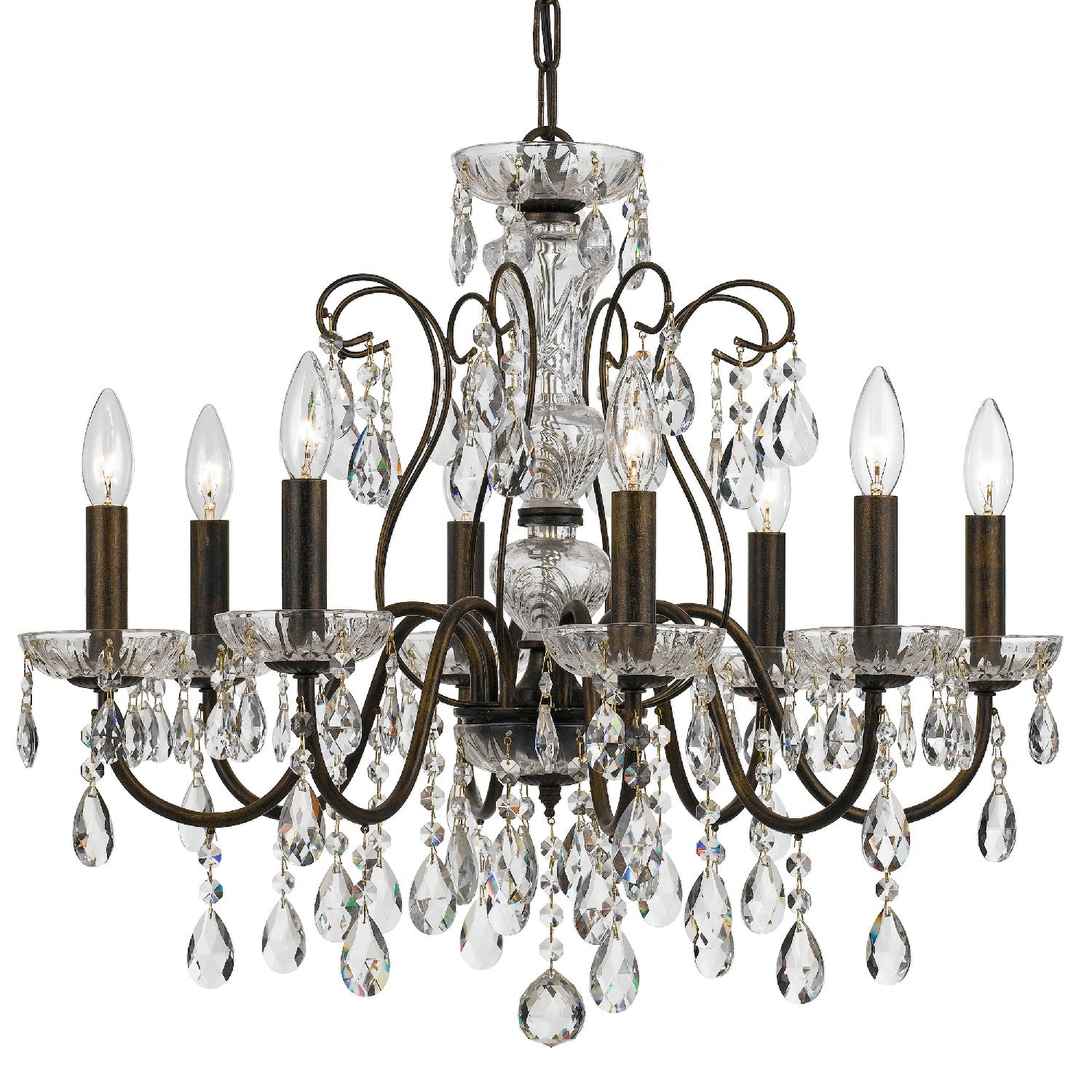 Crystorama - 3028-EB-CL-S - Eight Light Chandelier - Butler - English Bronze