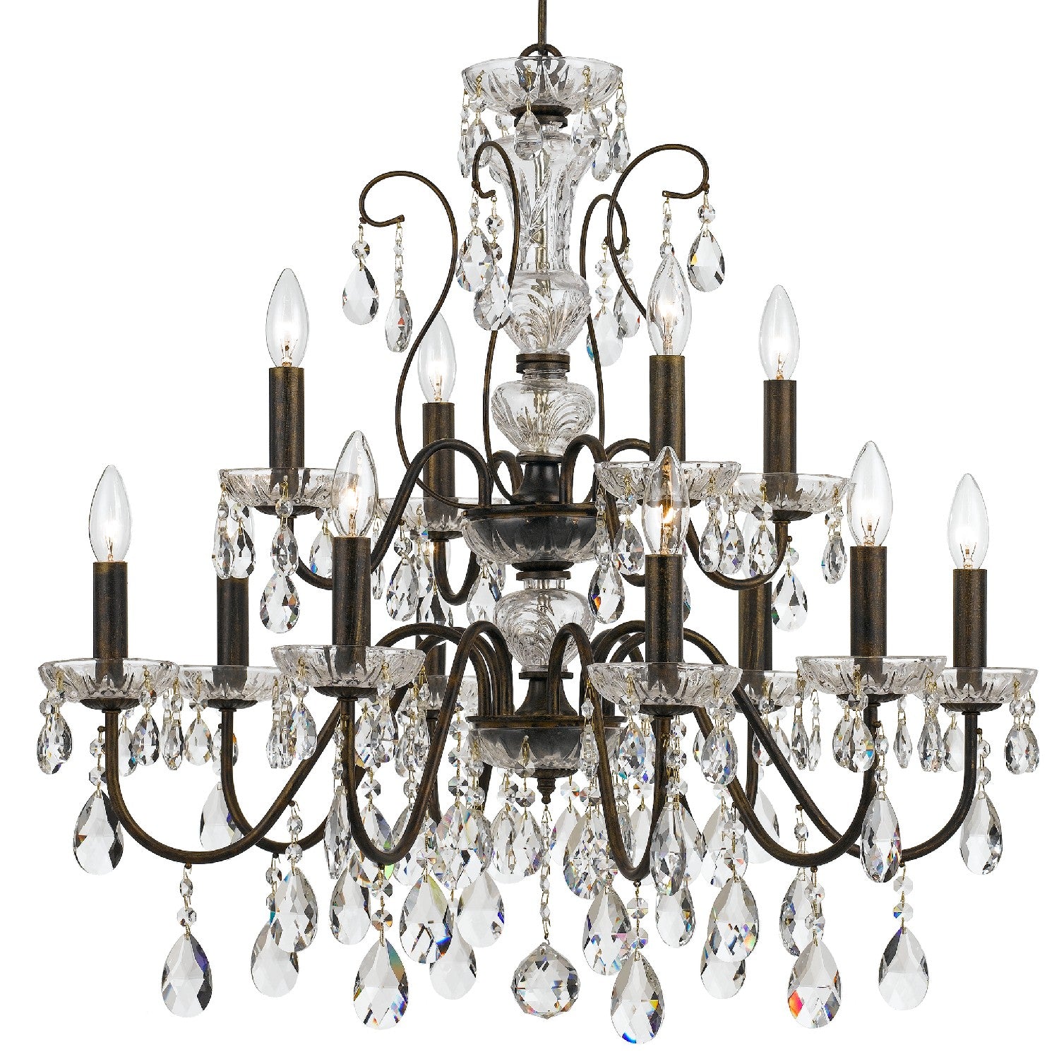 Crystorama - 3029-EB-CL-MWP - 12 Light Chandelier - Butler - English Bronze