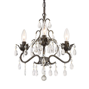 Crystorama - 4534-EB-CL-MWP - Three Light Mini Chandelier - Paris Market - English Bronze