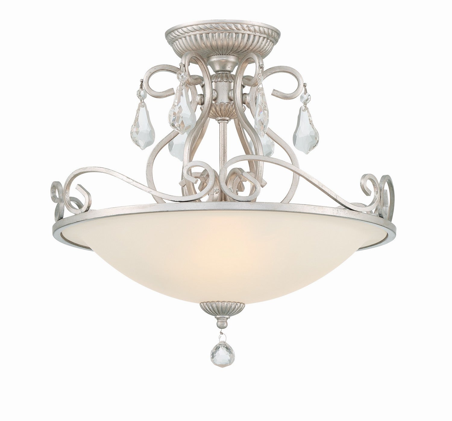 Crystorama - 5010-OS-CL-S - Three Light Semi Flush Mount - Ashton - Olde Silver