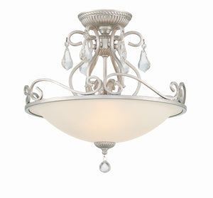 Crystorama - 5010-OS-CL-S - Three Light Semi Flush Mount - Ashton - Olde Silver