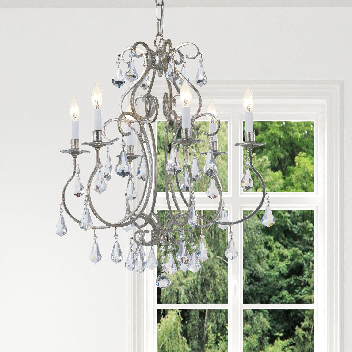 Crystorama - 5016-OS-CL-S - Six Light Chandelier - Ashton - Olde Silver