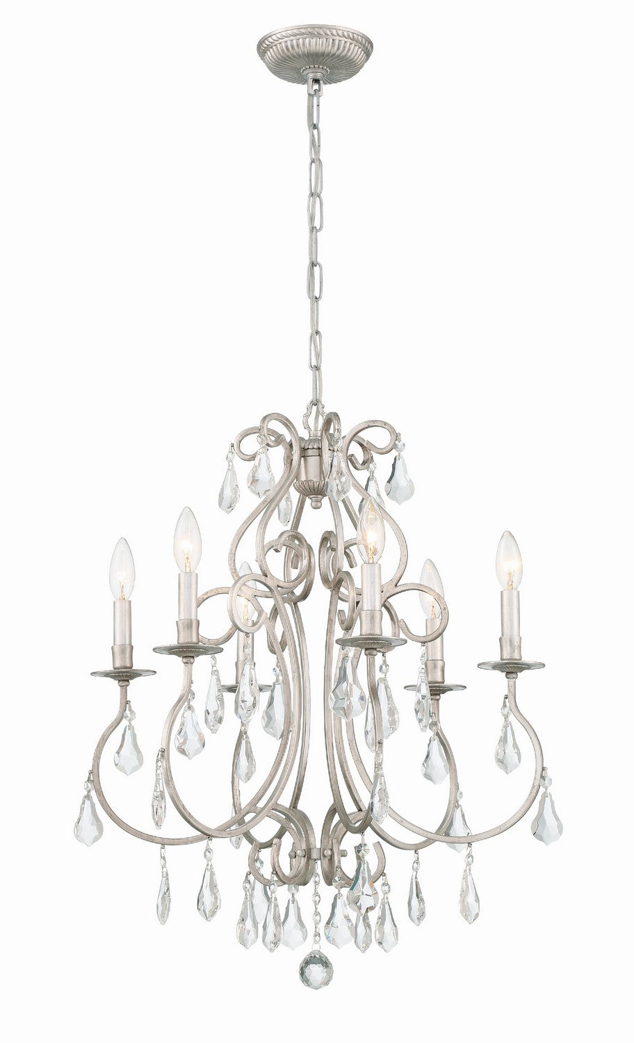 Crystorama - 5016-OS-CL-S - Six Light Chandelier - Ashton - Olde Silver