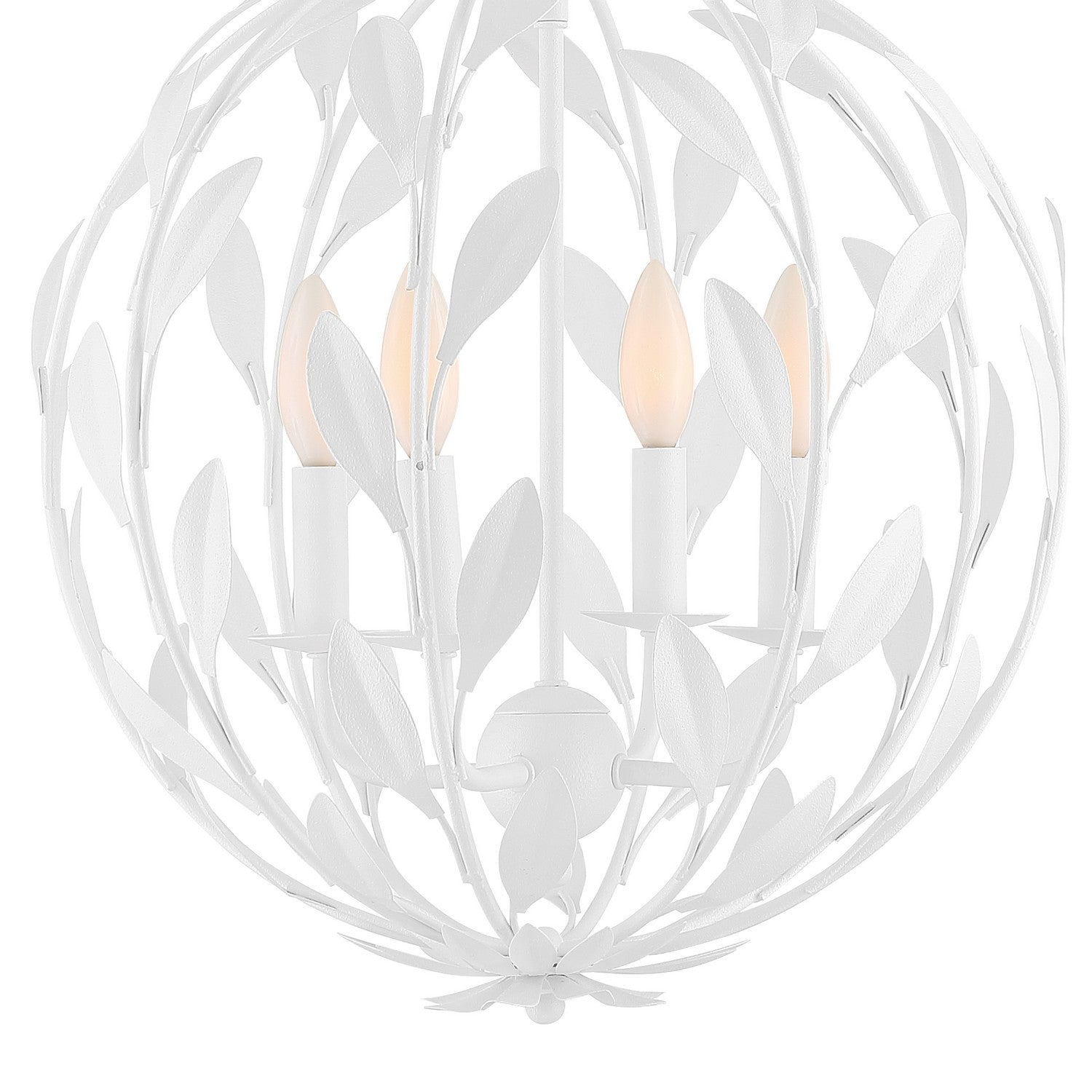 Crystorama - 504-MT - Four Light Chandelier - Broche - Matte White