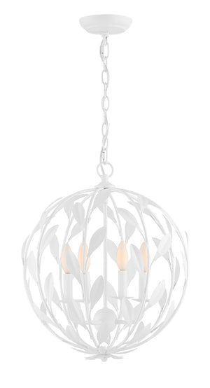 Crystorama - 504-MT - Four Light Chandelier - Broche - Matte White