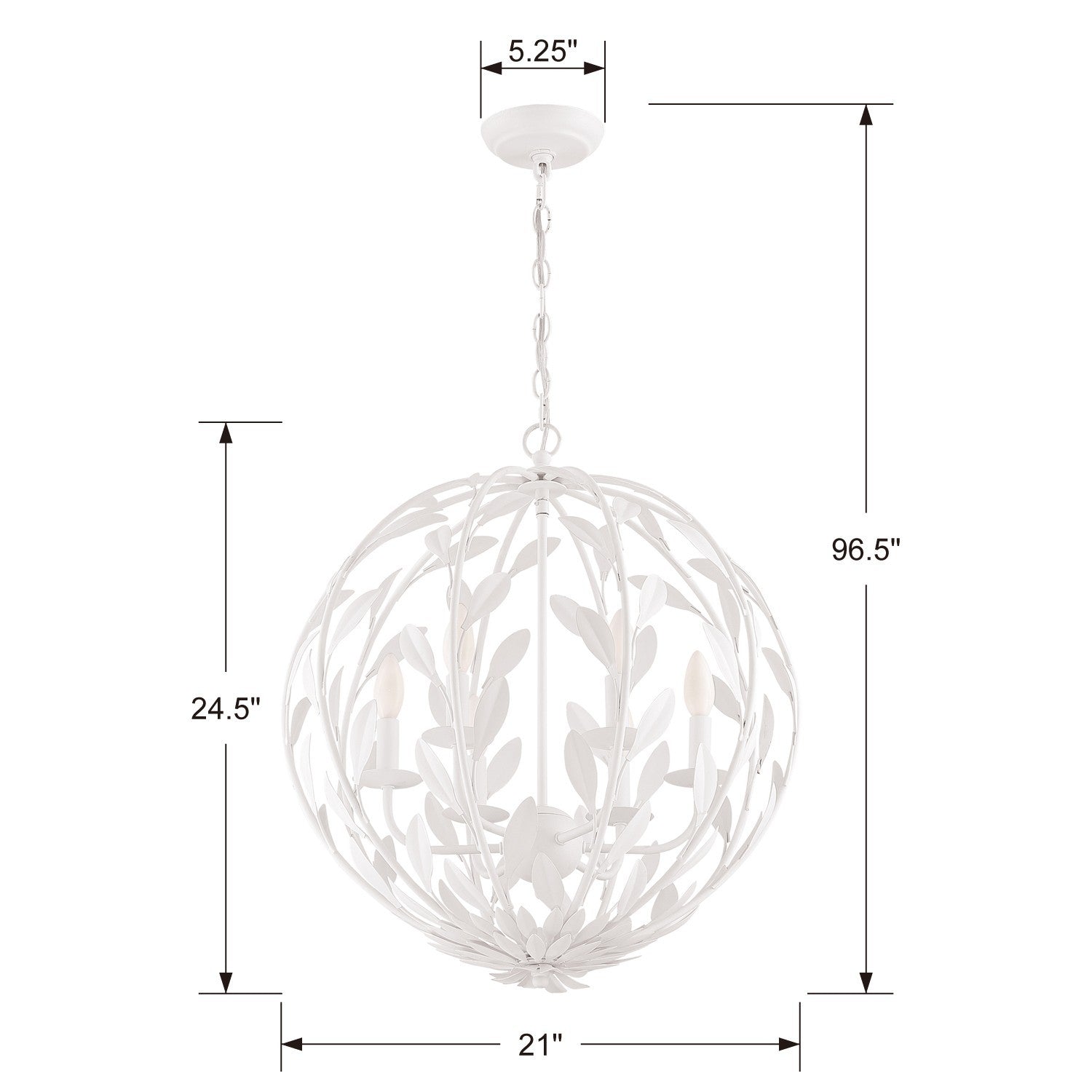 Crystorama - 506-MT - Six Light Chandelier - Broche - Matte White