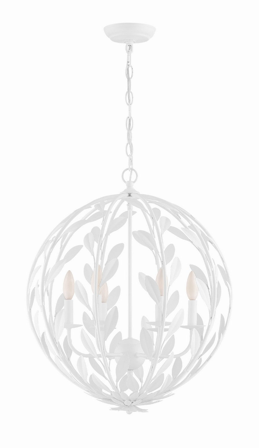 Crystorama - 506-MT - Six Light Chandelier - Broche - Matte White