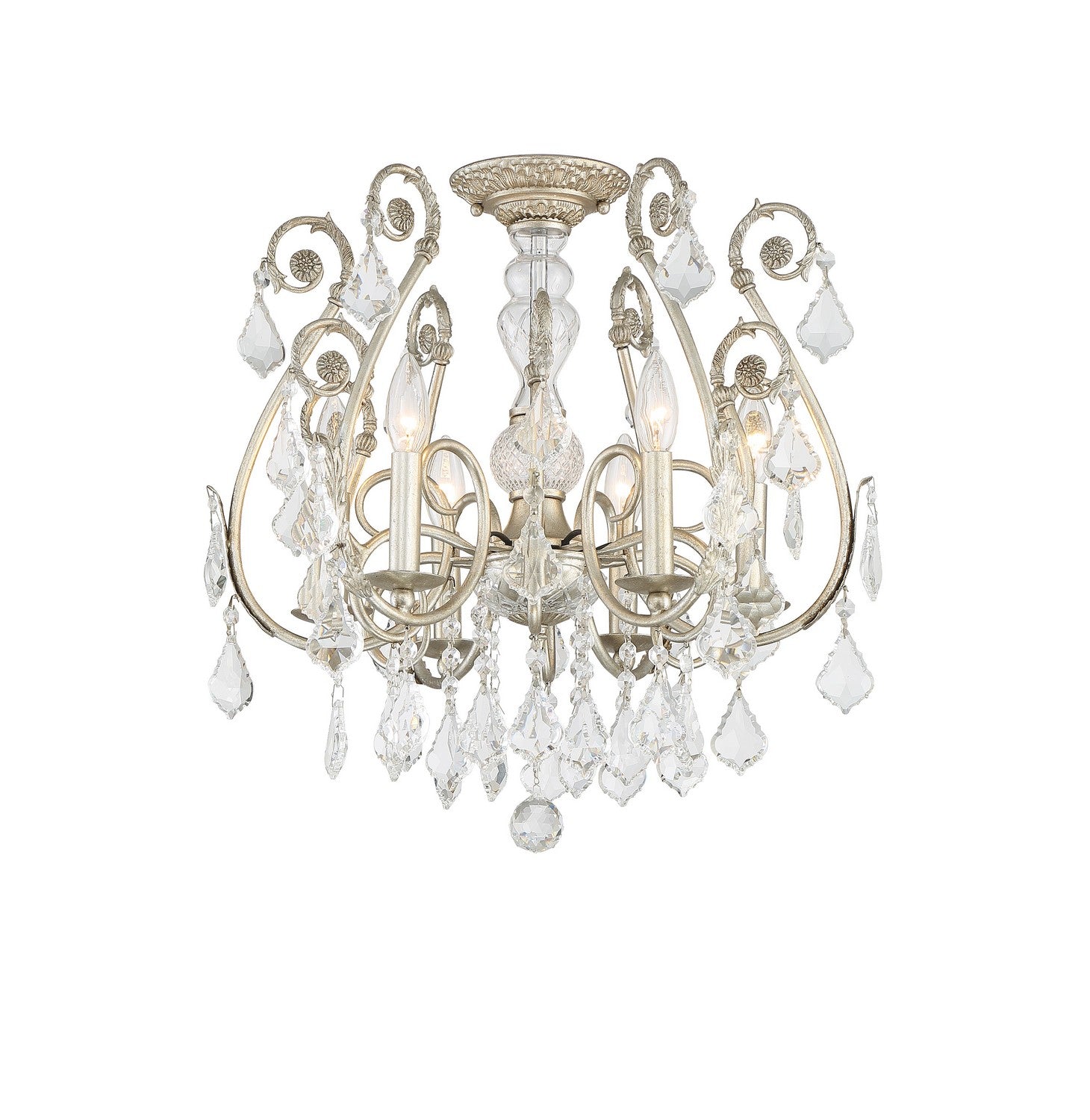 Crystorama - 5115-OS-CL-MWP_CEILING - Six Light Semi Flush Mount - Regis - Olde Silver