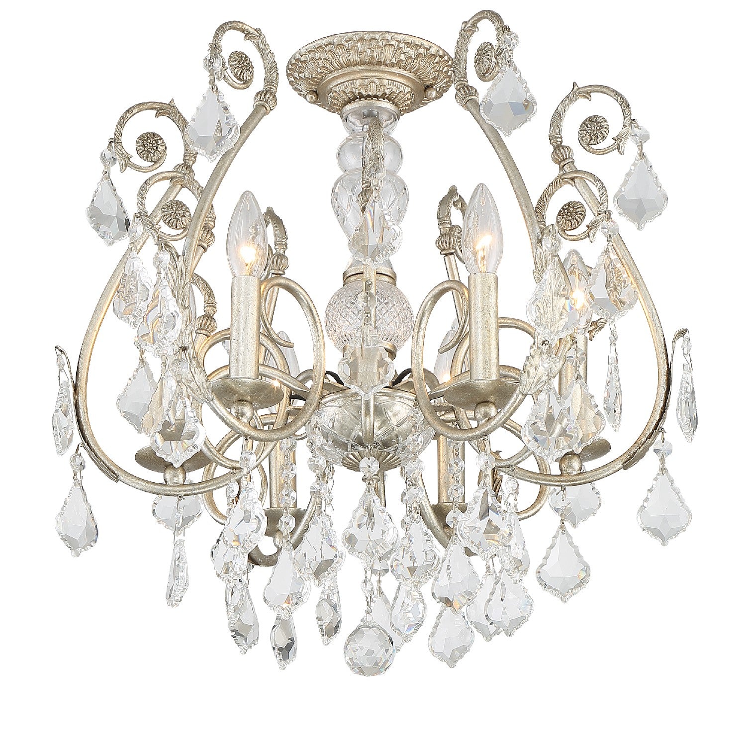 Crystorama - 5115-OS-CL-MWP_CEILING - Six Light Semi Flush Mount - Regis - Olde Silver