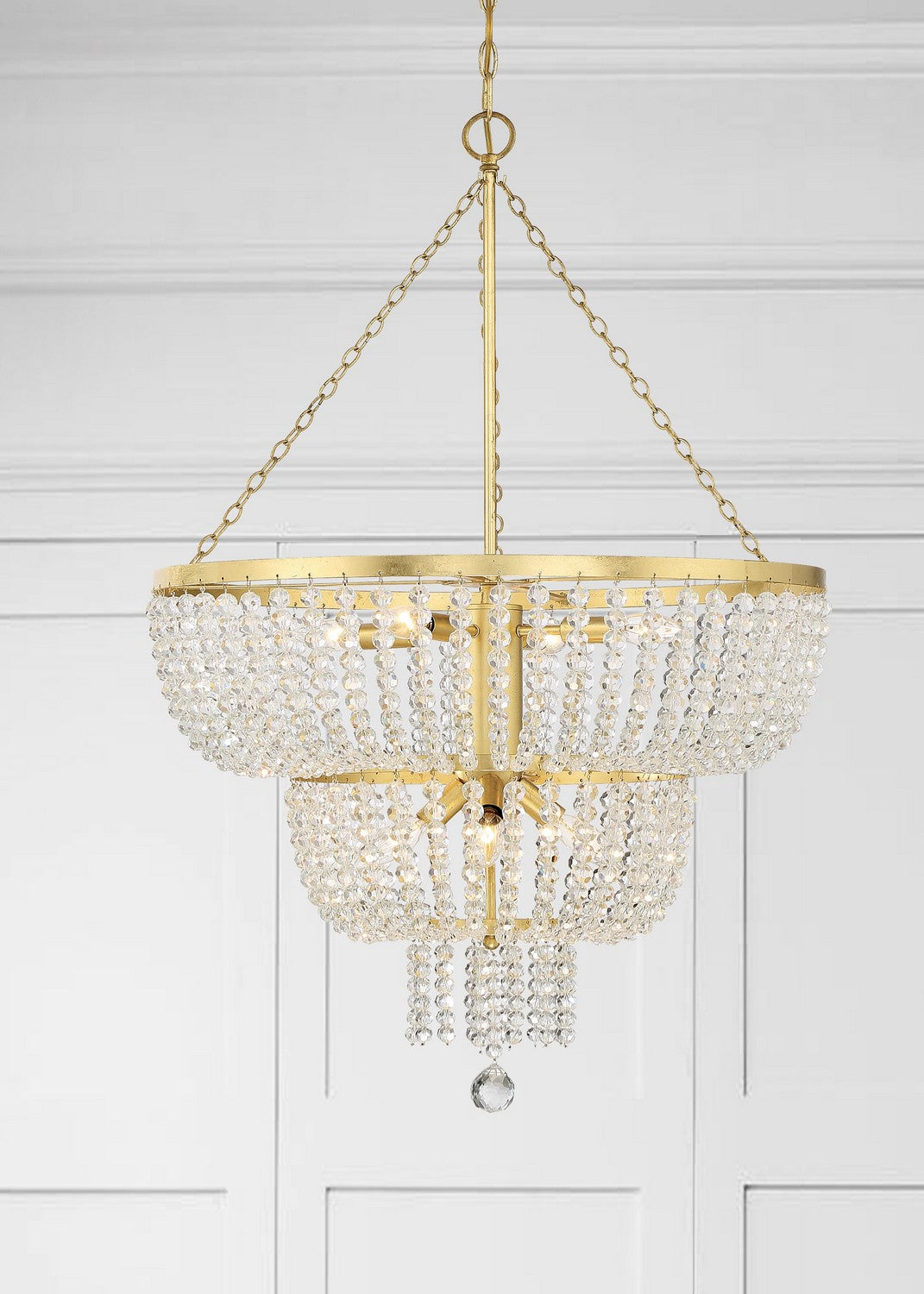 Crystorama - 610-GA - Eight Light Chandelier - Rylee - Antique Gold