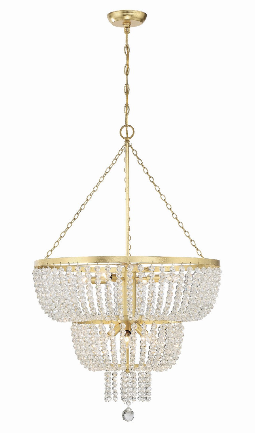 Crystorama - 610-GA - Eight Light Chandelier - Rylee - Antique Gold