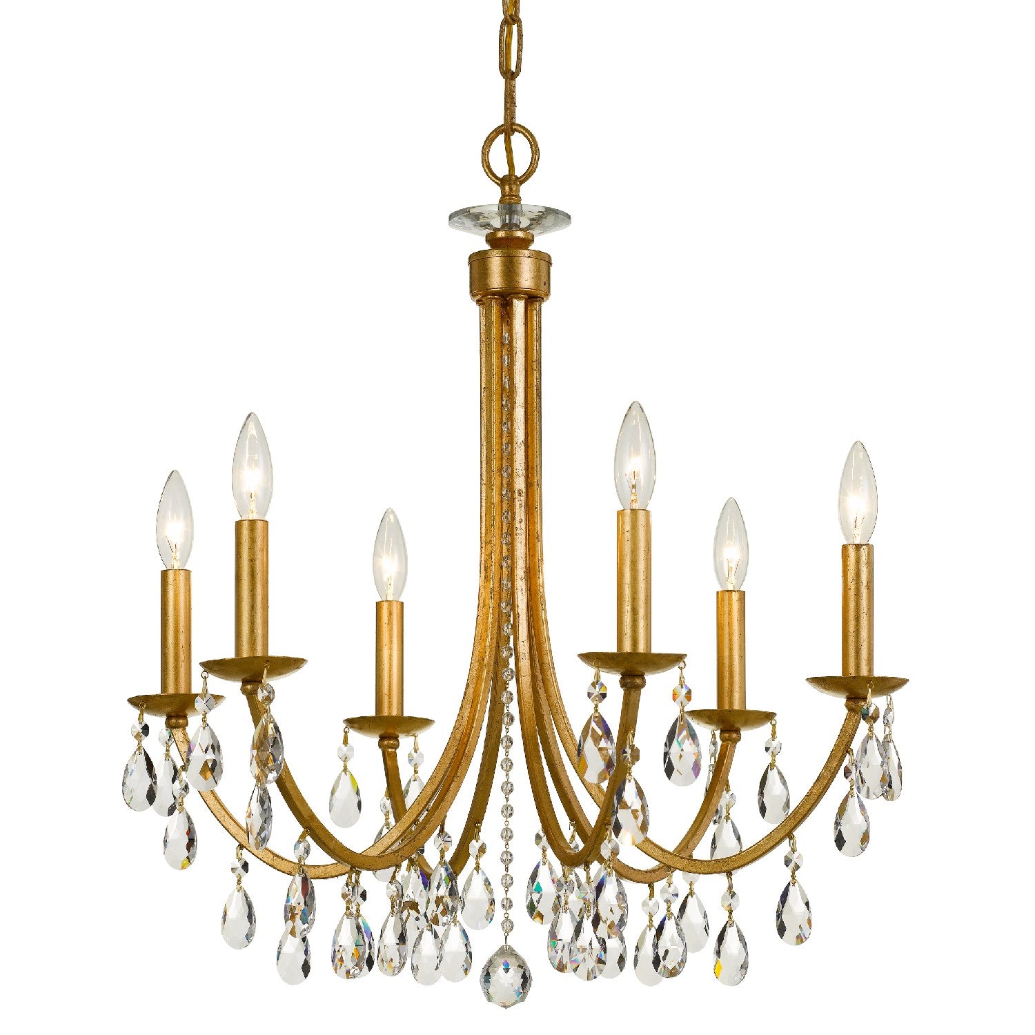 Crystorama - 8826-GA-CL-S - Six Light Chandelier - Bridgehampton - Antique Gold