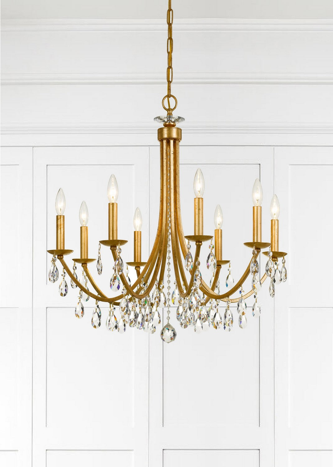 Crystorama - 8828-GA-CL-MWP - Eight Light Chandelier - Bridgehampton - Antique Gold