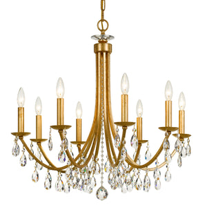 Crystorama - 8828-GA-CL-S - Eight Light Chandelier - Bridgehampton - Antique Gold