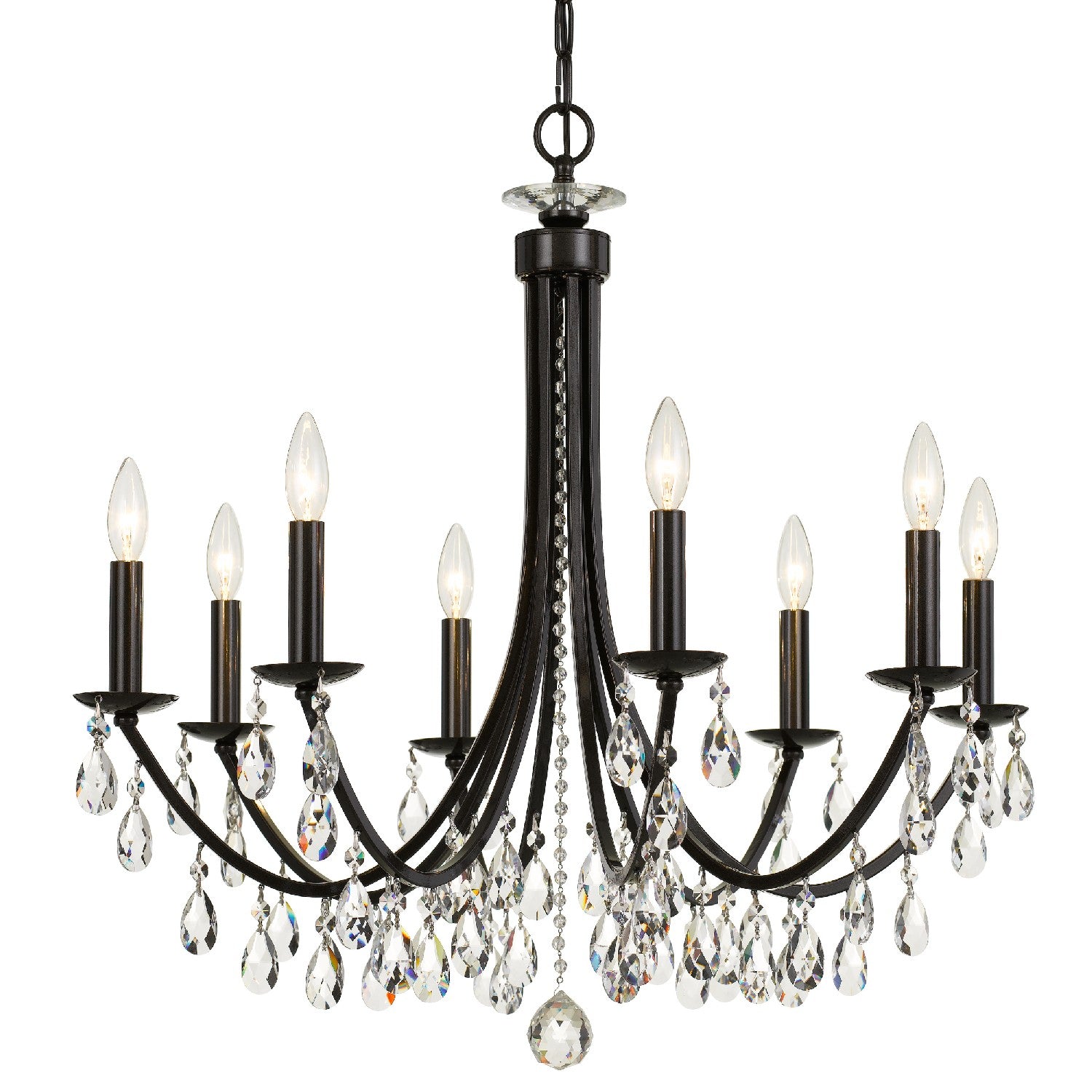 Crystorama - 8828-VZ-CL-SAQ - Eight Light Chandelier - Bridgehampton - Vibrant Bronze