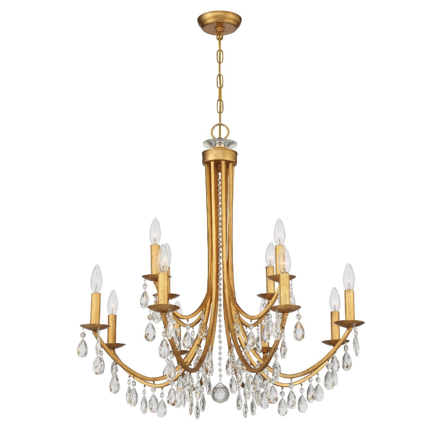 Crystorama - 8829-GA-CL-S - 12 Light Chandelier - Bridgehampton - Antique Gold