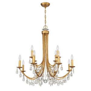 Crystorama - 8829-GA-CL-S - 12 Light Chandelier - Bridgehampton - Antique Gold