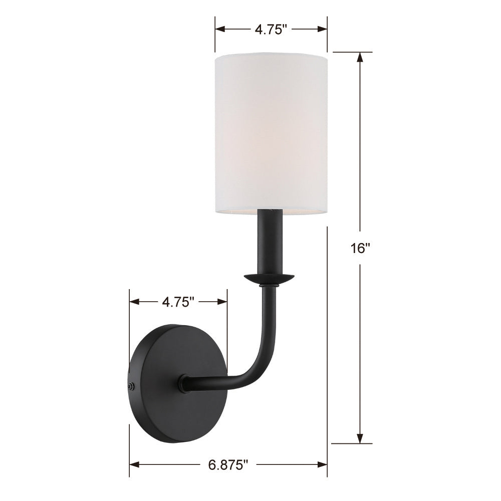 Crystorama - BAI-A2101-MK - One Light Wall Sconce - Bailey - Matte Black