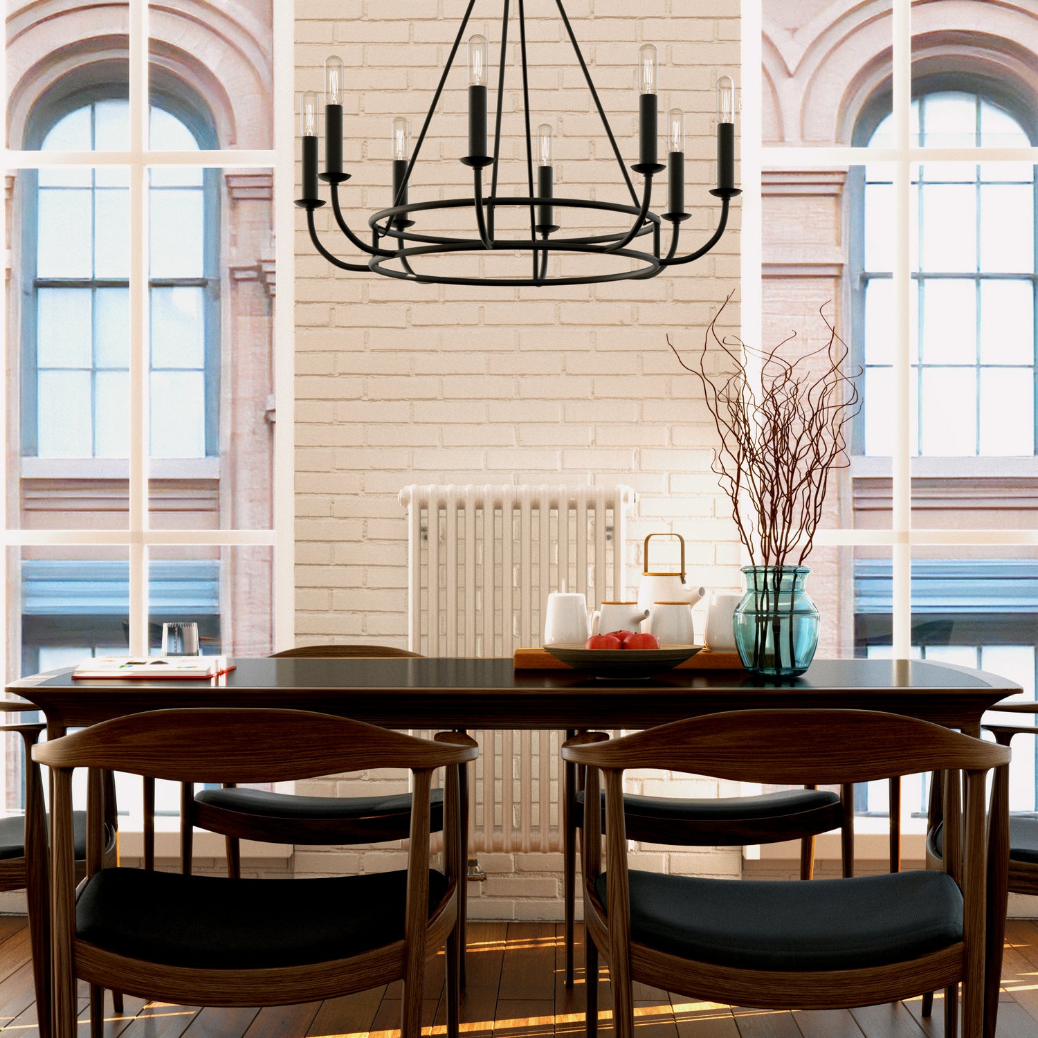 Crystorama - BAI-A2108-MK - Eight Light Chandelier - Bailey - Matte Black