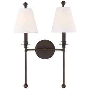 Crystorama - RIV-383-DB - Two Light Wall Sconce - Riverdale - Dark Bronze