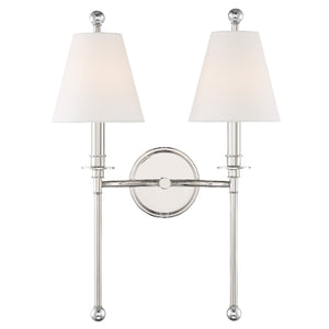 Crystorama - RIV-383-PN - Two Light Wall Sconce - Riverdale - Polished Nickel