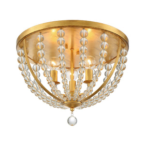 Crystorama - ROX-A9000-GA - Three Light Flush Mount - Roxy - Antique Gold