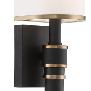 Crystorama - SLO-A3601-VG-BF - One Light Wall Sconce - Sloane - Vibrant Gold / Black Forged