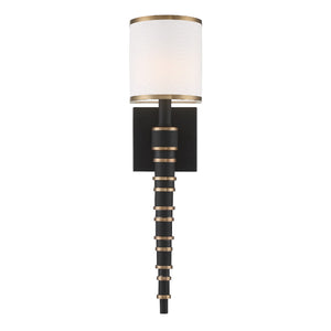 Crystorama - SLO-A3601-VG-BF - One Light Wall Sconce - Sloane - Vibrant Gold / Black Forged