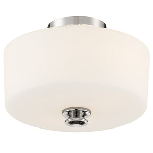 Crystorama - TRA-A3302-PN - Two Light Semi Flush Mount - Travis - Polished Nickel