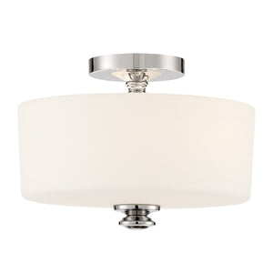 Crystorama - TRA-A3302-PN - Two Light Semi Flush Mount - Travis - Polished Nickel