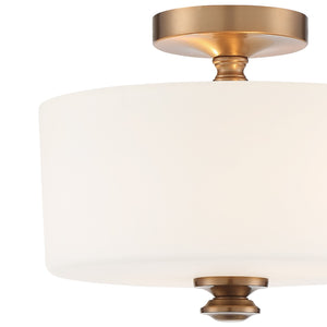 Crystorama - TRA-A3302-VG - Two Light Semi Flush Mount - Travis - Vibrant Gold