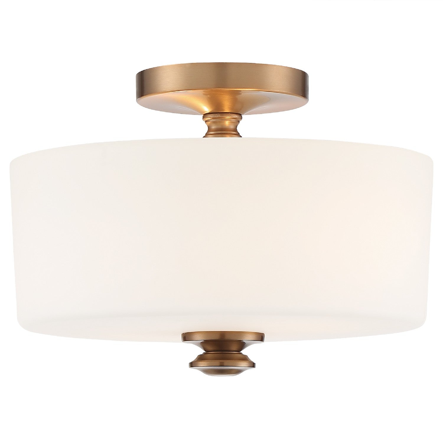 Crystorama - TRA-A3302-VG - Two Light Semi Flush Mount - Travis - Vibrant Gold