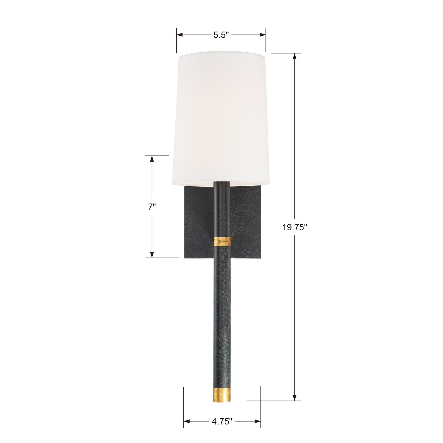 Crystorama - WES-9901-BK-GA - One Light Wall Sconce - Weston - Black / Antique Gold