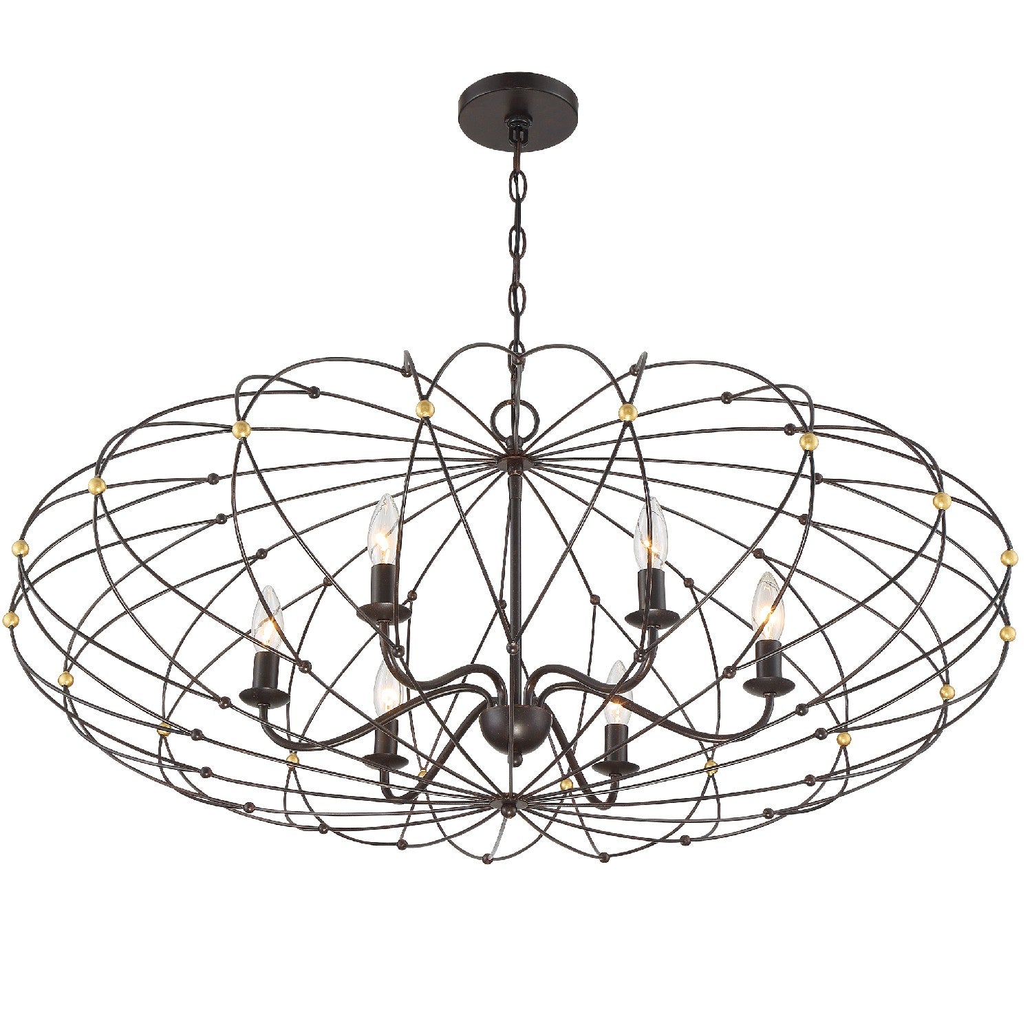 Crystorama - ZUC-A9036-EB-GA - Six Light Chandelier - Zucca - English Bronze / Antique Gold