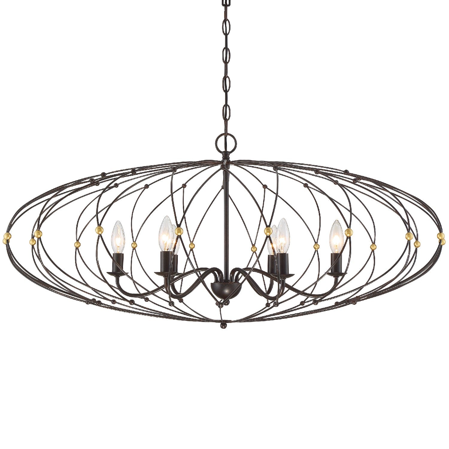 Crystorama - ZUC-A9036-EB-GA - Six Light Chandelier - Zucca - English Bronze / Antique Gold