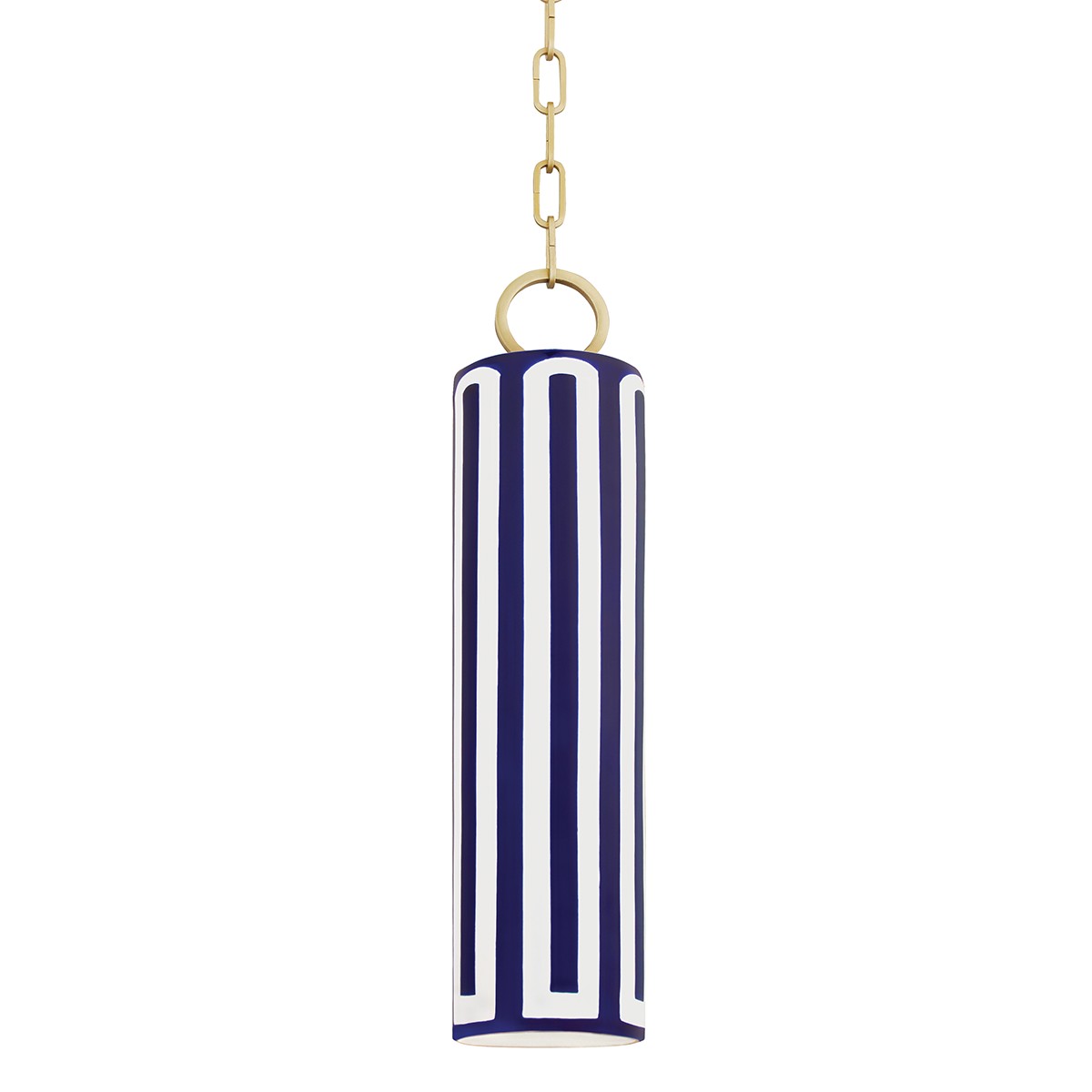 Hudson Valley - 2384-AGB/BL - One Light Pendant - Brookville - Aged Brass/Blue Combo