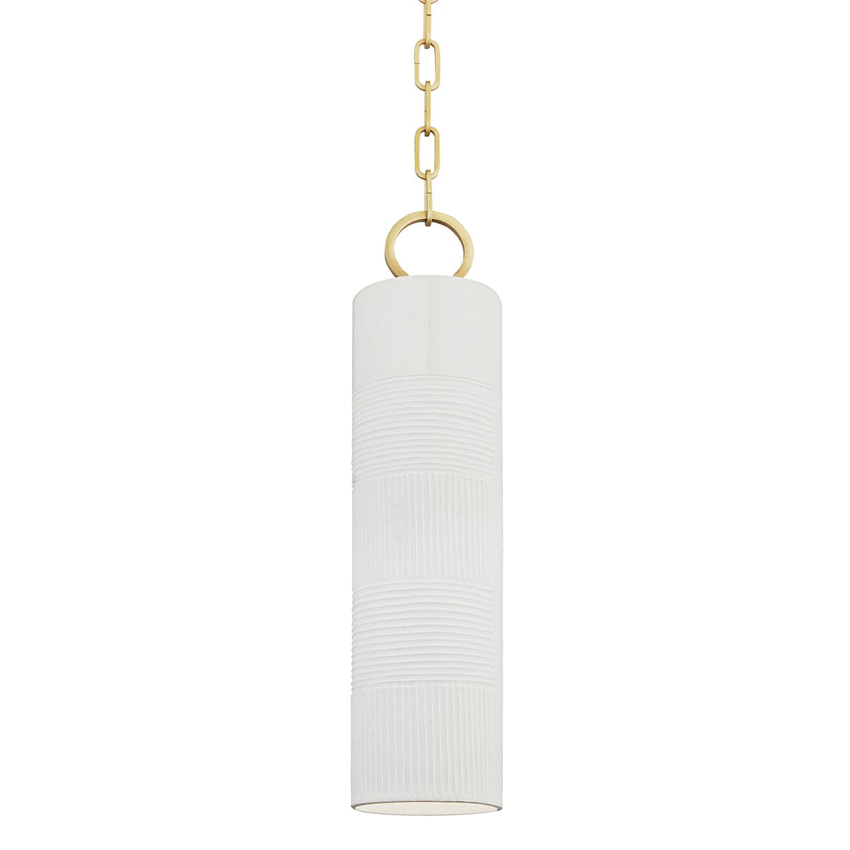 Hudson Valley - 2384-AGB/WH - One Light Pendant - Brookville - Aged Brass/Soft Off White