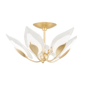 Hudson Valley - 4805-GL - Five Light Semi Flush Mount - Blossom - Gold Leaf