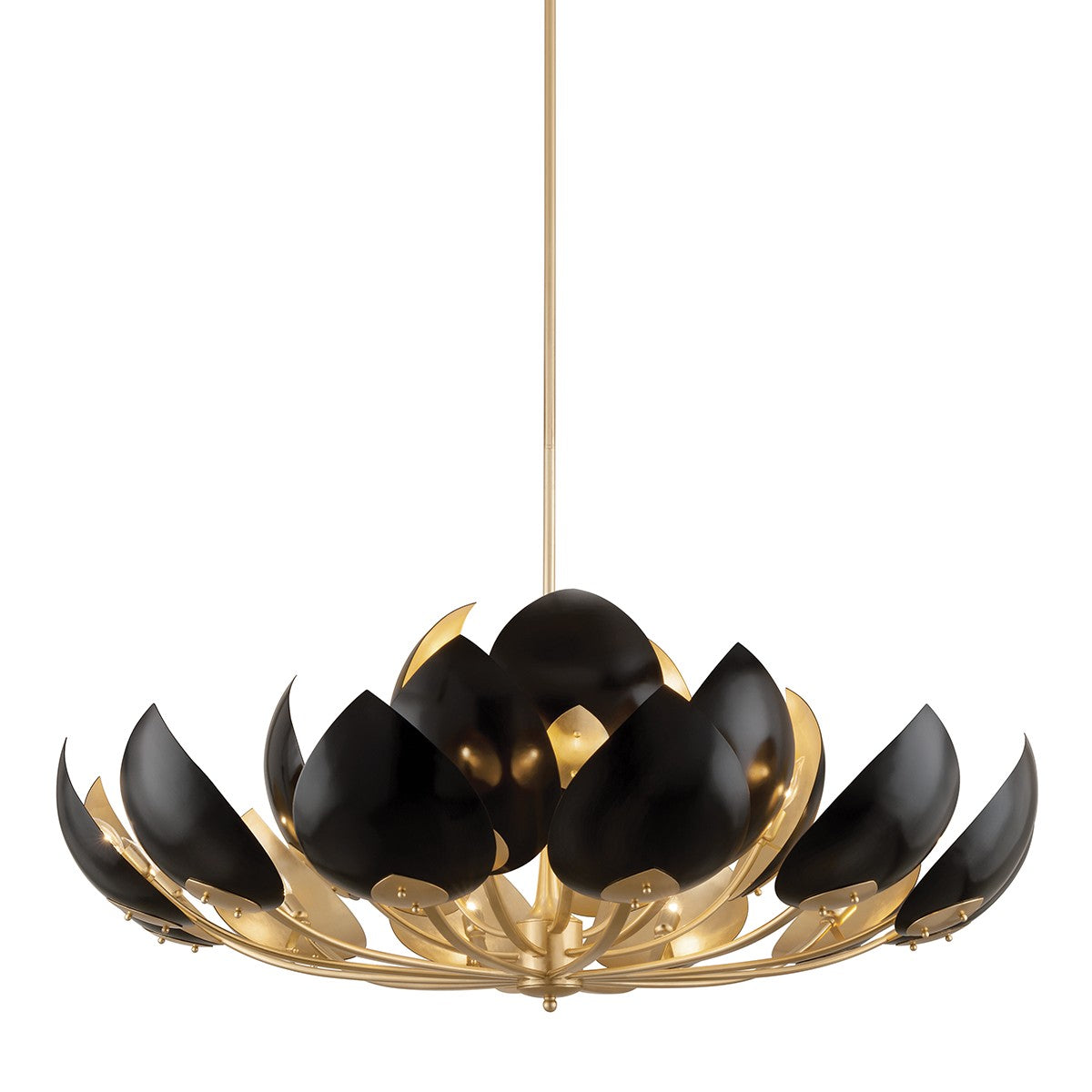 Hudson Valley - 5754-GL/BK - 21 Light Chandelier - Lotus - Gold Leaf/Black