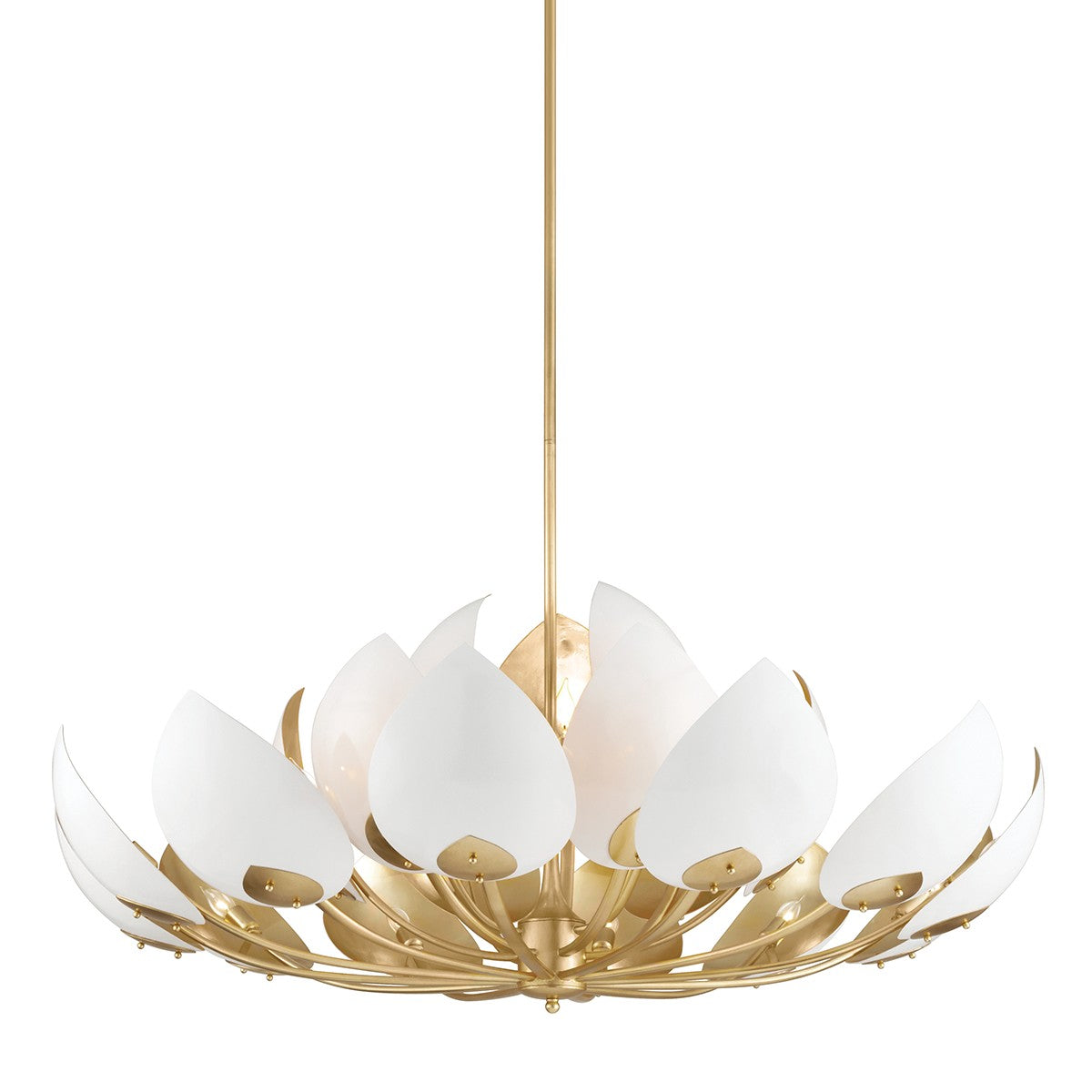 Hudson Valley - 5754-GL/WH - 21 Light Chandelier - Lotus - Gold Leaf/White