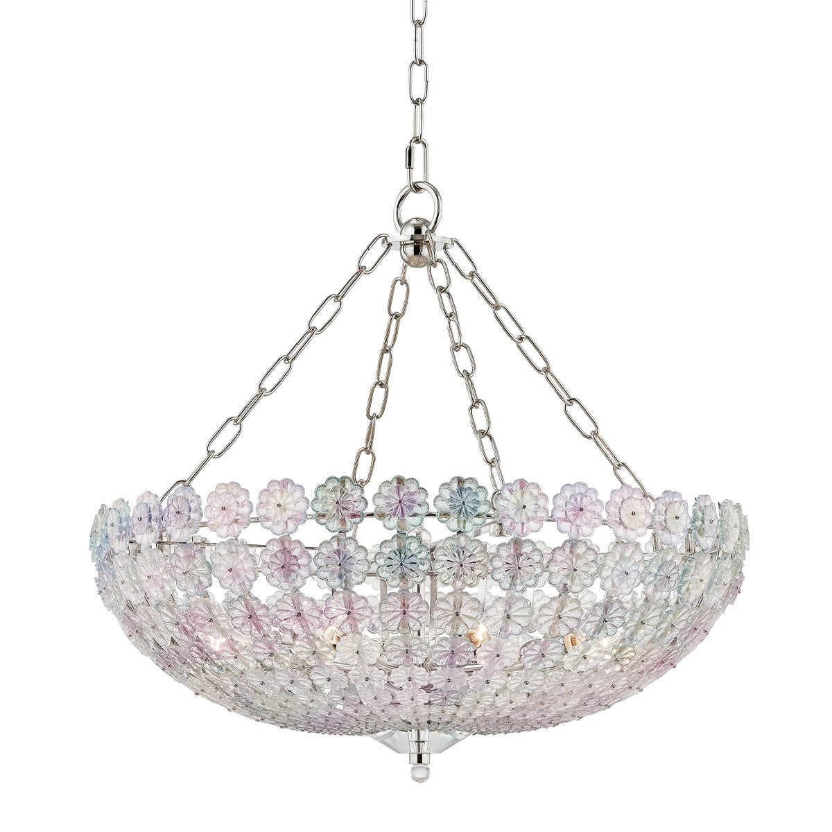 Hudson Valley - 8224-PN - Eight Light Chandelier - Floral Park - Polished Nickel