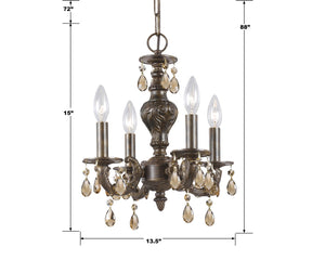 Crystorama - 5024-VB-GT-S - Four Light Mini Chandelier - Paris Market - Venetian Bronze