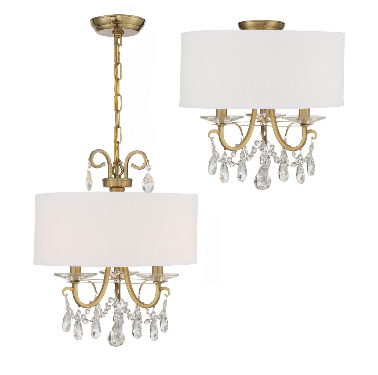 Crystorama - 6623-VG-CL-MWP - Three Light Chandelier - Othello - Vibrant Gold